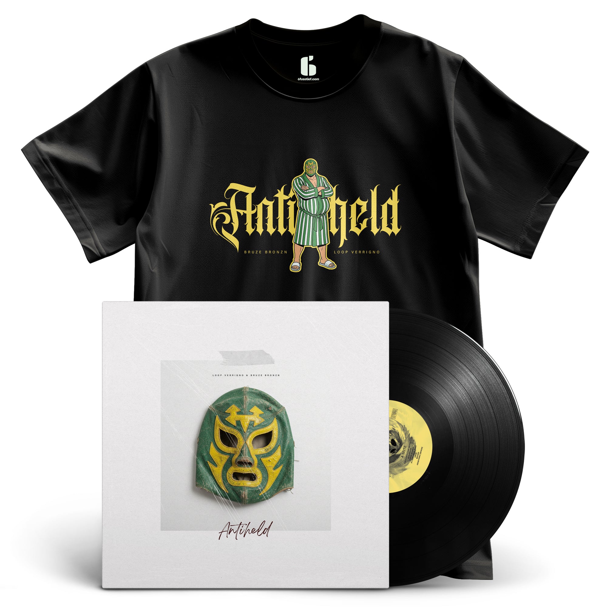 Bruze Bronzn & Loop Verrigno - ANTIHELD - Vinyl + Shirt Bundle